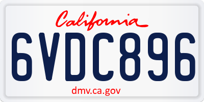 CA license plate 6VDC896