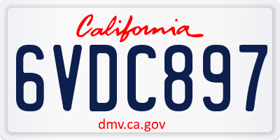 CA license plate 6VDC897