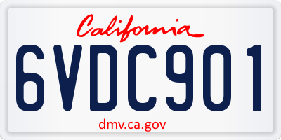 CA license plate 6VDC901