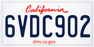 CA license plate 6VDC902