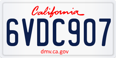 CA license plate 6VDC907