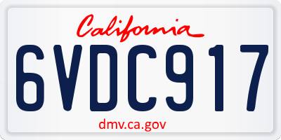 CA license plate 6VDC917