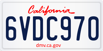 CA license plate 6VDC970