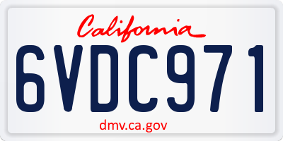 CA license plate 6VDC971