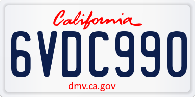 CA license plate 6VDC990