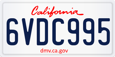 CA license plate 6VDC995