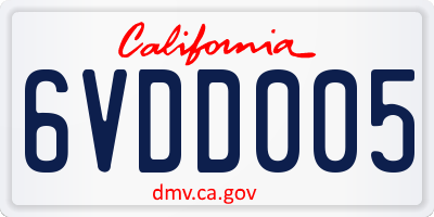 CA license plate 6VDD005