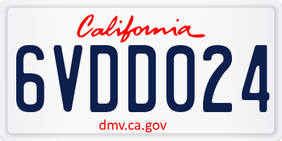 CA license plate 6VDD024