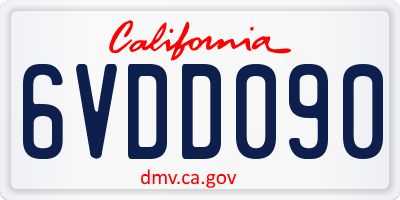 CA license plate 6VDD090