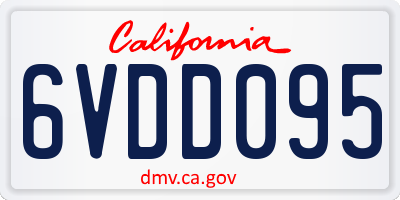 CA license plate 6VDD095