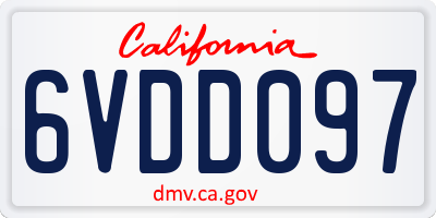 CA license plate 6VDD097