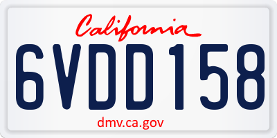 CA license plate 6VDD158