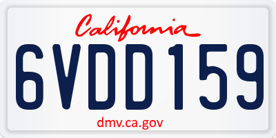 CA license plate 6VDD159