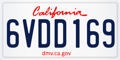 CA license plate 6VDD169