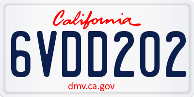 CA license plate 6VDD202