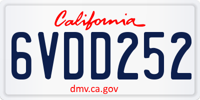 CA license plate 6VDD252
