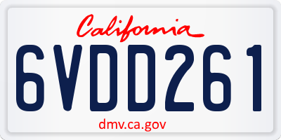 CA license plate 6VDD261