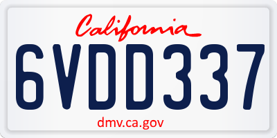 CA license plate 6VDD337