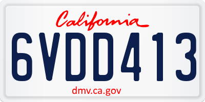 CA license plate 6VDD413