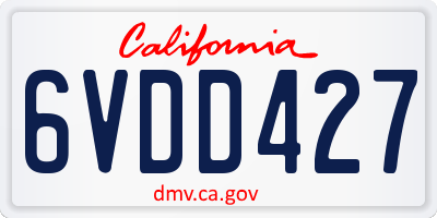 CA license plate 6VDD427