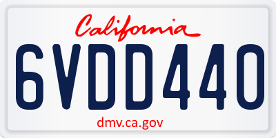 CA license plate 6VDD440
