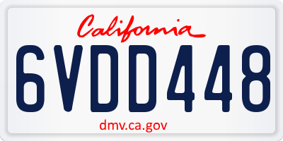CA license plate 6VDD448
