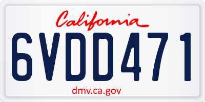 CA license plate 6VDD471