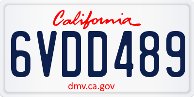 CA license plate 6VDD489