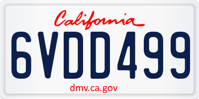 CA license plate 6VDD499