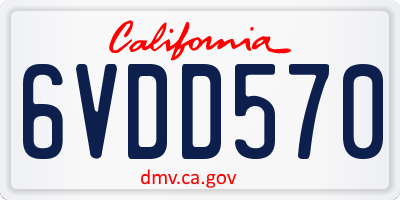 CA license plate 6VDD570