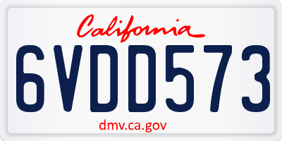 CA license plate 6VDD573
