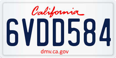 CA license plate 6VDD584