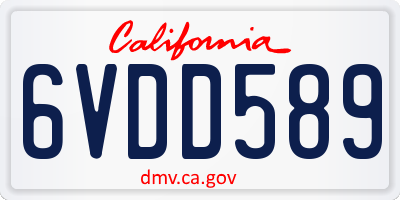 CA license plate 6VDD589