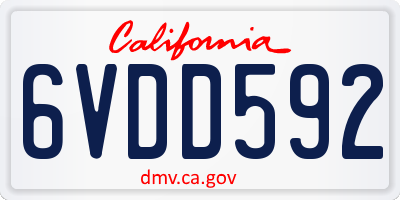 CA license plate 6VDD592