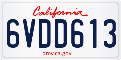 CA license plate 6VDD613
