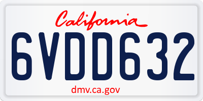 CA license plate 6VDD632