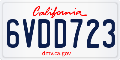 CA license plate 6VDD723