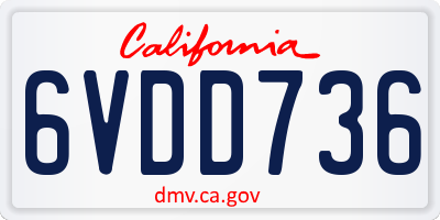 CA license plate 6VDD736