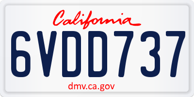 CA license plate 6VDD737