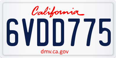 CA license plate 6VDD775