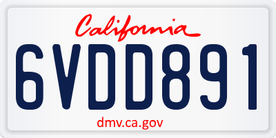 CA license plate 6VDD891