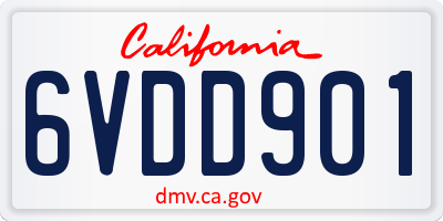 CA license plate 6VDD901