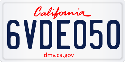 CA license plate 6VDE050