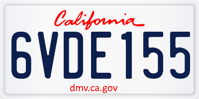 CA license plate 6VDE155