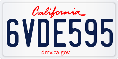 CA license plate 6VDE595