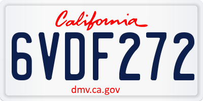 CA license plate 6VDF272