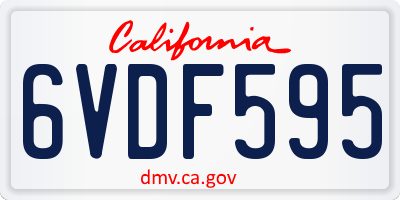 CA license plate 6VDF595