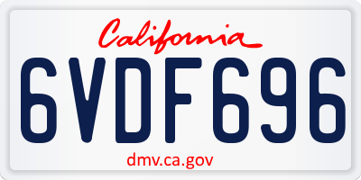 CA license plate 6VDF696