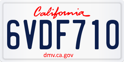 CA license plate 6VDF710