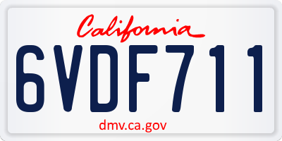 CA license plate 6VDF711